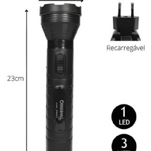 Lanterna Original Line Sl0066 3w Bivolt 1 Led Recarregável